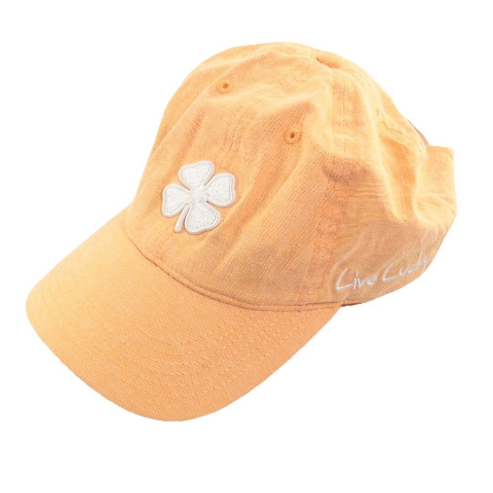 Black Clover LIVE LUCKY TOP GOLF Hat Cap Orange Adjustable Cotton Breathable